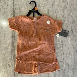 Modern Moments by Gerber Short Sleeve Tee & Shorts Set Size 4T